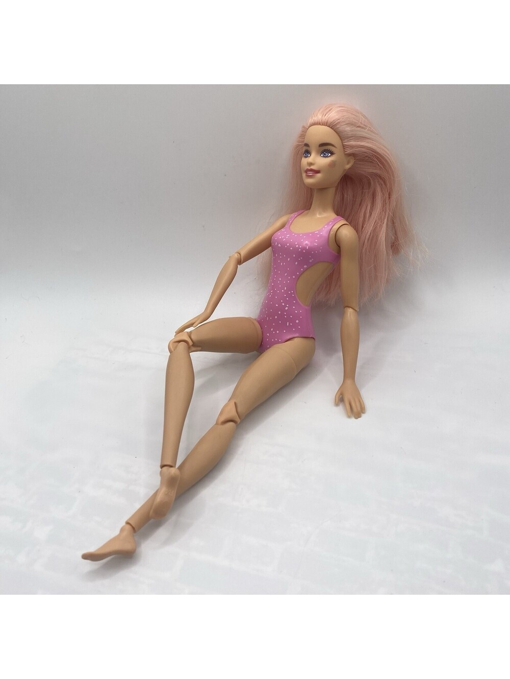 Barbie Pop Reveal Fruit Series Doll Pink Hair, Pink Swimsuit Made To Move B17